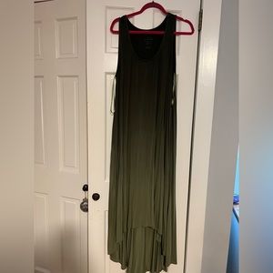 Torrid ombré olive green hi lo dress, size 2